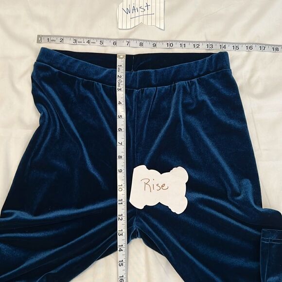 Shein size large blue velvety elastic waist slim pants like new - Picture 5 of 8